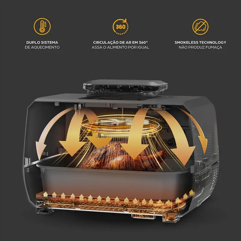 Fritadeira Elétrica WAP Air Fryer Barbecue Digital 12 em 1 imagem 2