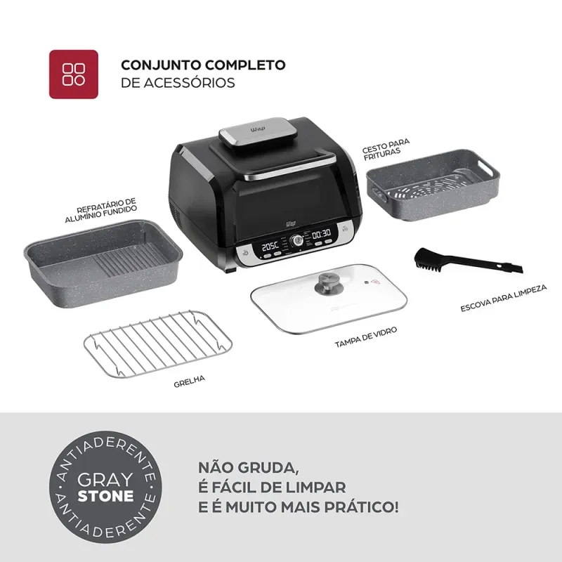 Fritadeira Elétrica WAP Air Fryer Barbecue Digital 12 em 1 imagem 3