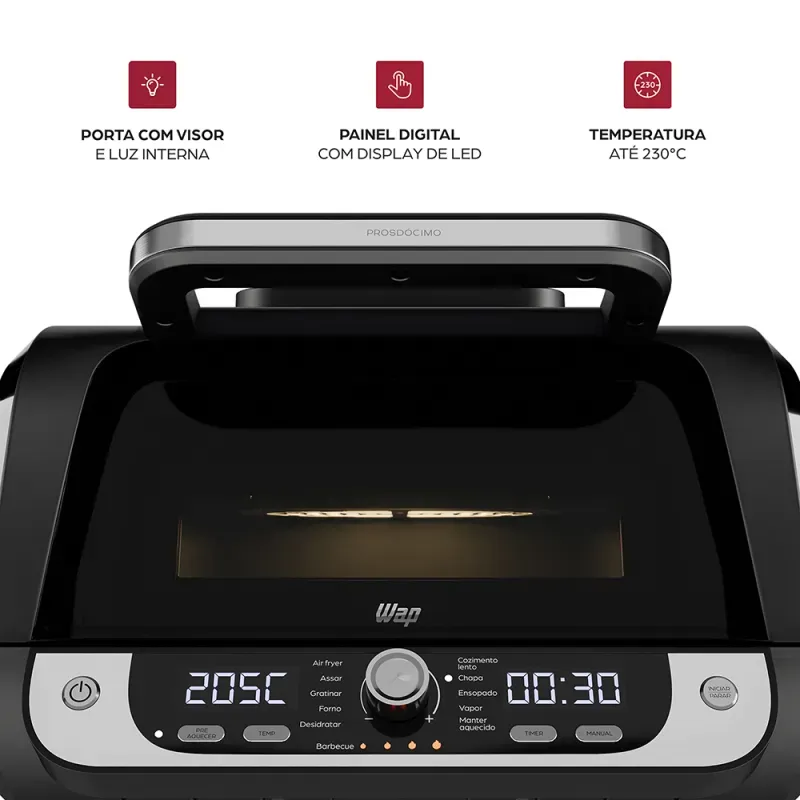Fritadeira Elétrica WAP Air Fryer Barbecue Digital 12 em 1 imagem 3