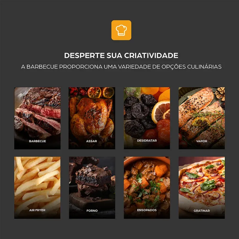 Fritadeira Elétrica WAP Air Fryer Barbecue Digital 12 em 1 imagem 3